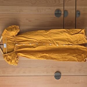 Sleeper Brigitte Dress, Small, 100% Linen, VGUC, Mustard, Hygge Vibes